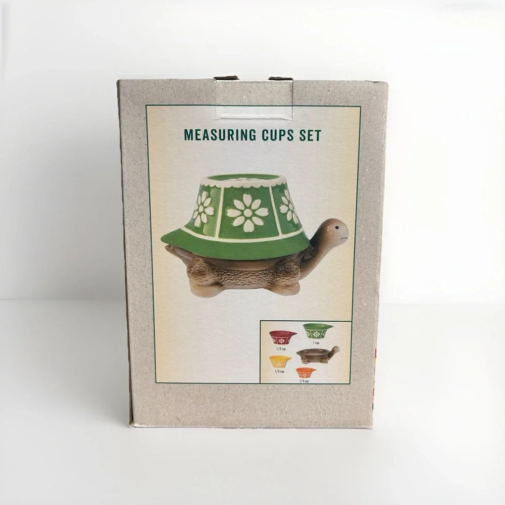 Cracker Barrel Turtle Measuring Cups Set Nesting Ceramic Stacking New In Box!